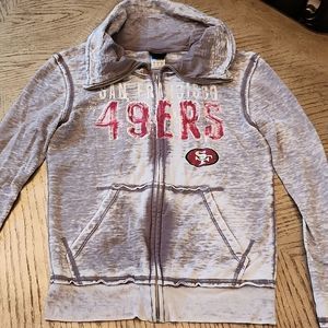 49ers gray zip up jacket size S NFL